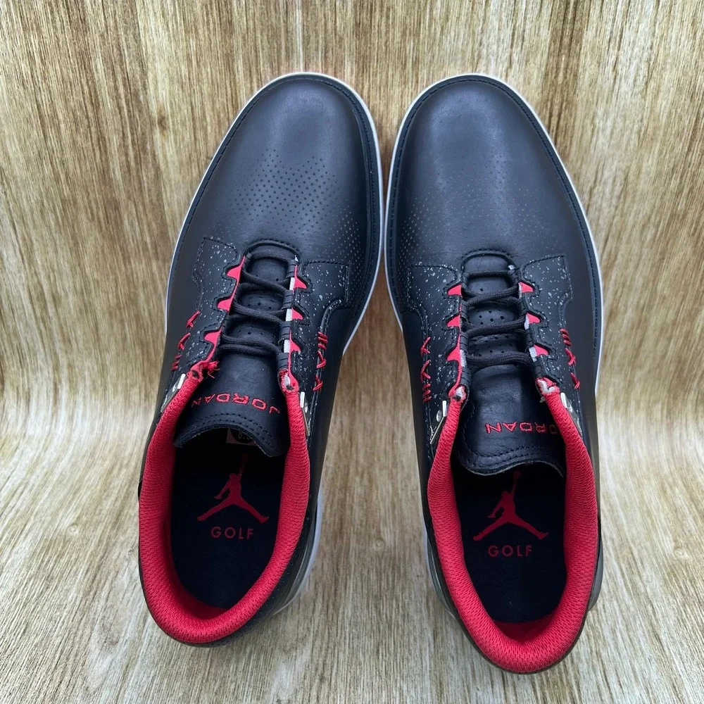 Nike Air Jordan ADG 5 Golf Shoes Men's Size 8.5 Black Fire Red FQ6642-001